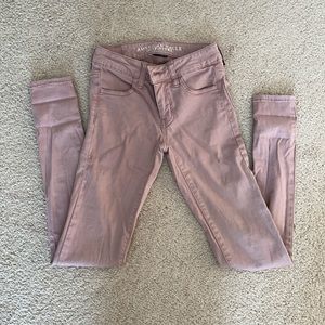 American Eagle Pink 00 super stretch jeggings